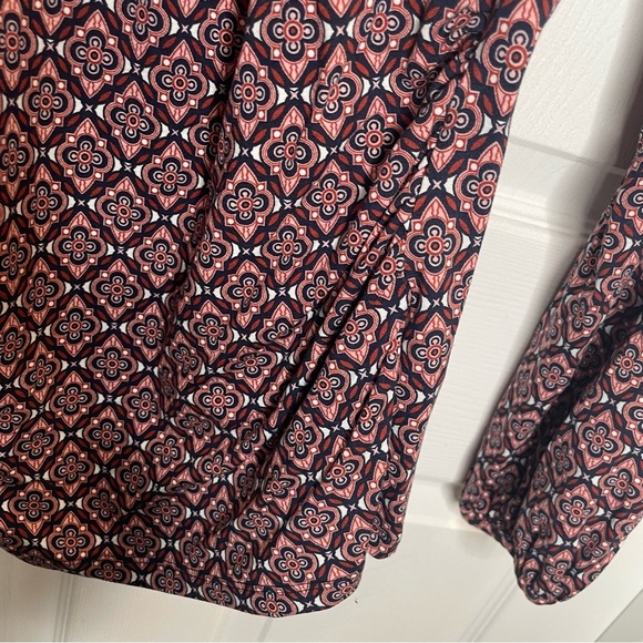 Boden Elodie Jersey Faux Wrap Stretch Jersey Knit Top Diamond Floral Purple 10 - Picture 10 of 14